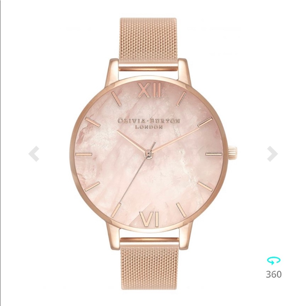 OLIVIA BURTON SEMI PRECIOUS ROSE GOLD MESH WATCH